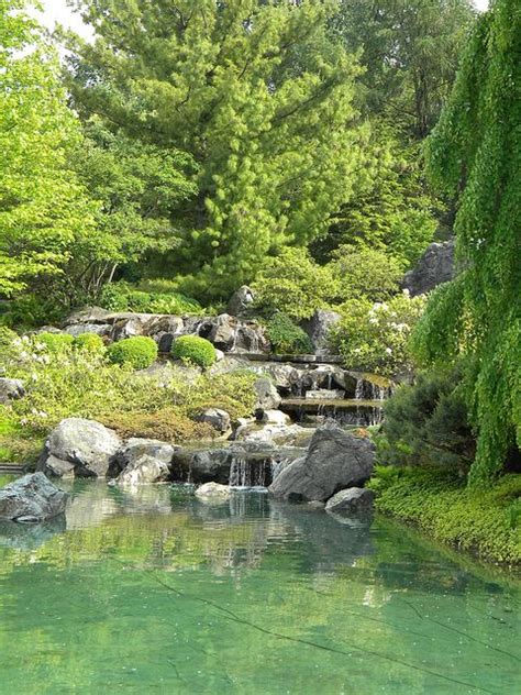 Japanese Gardens Waterfalls Montreal Japanese Garden Waterfall