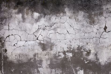 Old Concrete Wall With Cracks Aged Cracked Plaster Wall Background And