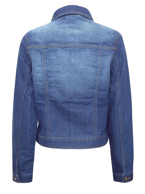 fandf fandf blue mid wash long sleeve denim jacket size 6 to 20