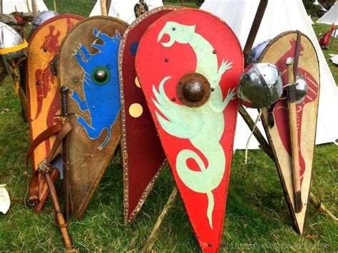 Anglo Saxon Shields At 1066 Battle Of Hastings Reenactment Battle