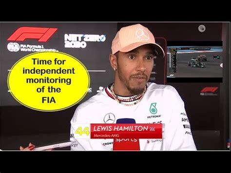 Lewis Hamilton Independent F Monitors To Restore Public Confidence In
