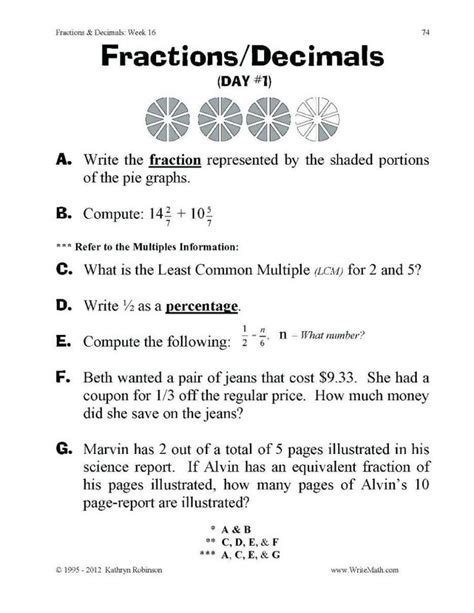 5th grade mathematics curriculum also involves interactive and prompt stories for better understanding of concepts. Free 5Th Grade Math Worksheets to download free | Kids ...