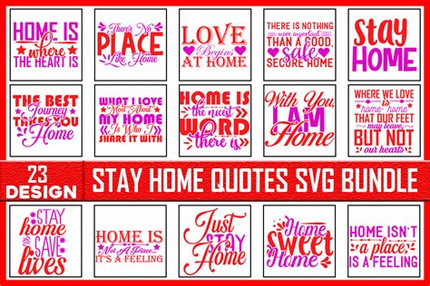 Stay Home Quotes Svg Designs Bundle Graphic By Am Design · Creative Fabrica