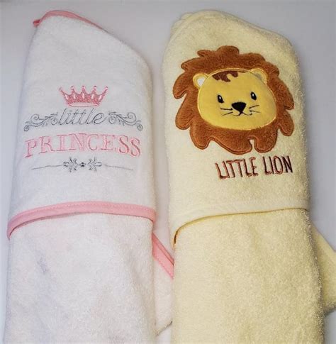 Embroideredandpersonalized Hooded Towel 100 Cotton Lion Etsy