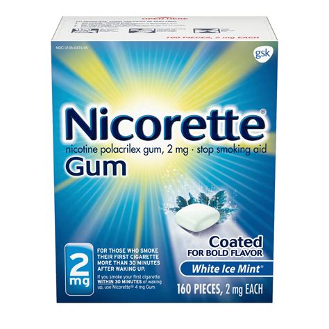 Nicorette Nicotine Gum To Stop Smoking Mg White Ice Mint Flavor Count Walmart Com