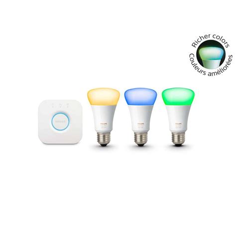 Philips Hue 60w Equivalent White And Color Ambiance A19 Starter Kit
