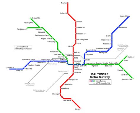 The Complete Baltimore Metro Subway Network As Per The Original Plan