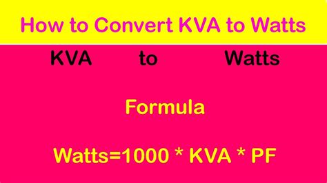 Kva To Watts How To Convert Kva To Watts Mian Electric Youtube