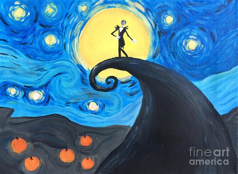 Starry Nightmare Before Christmas Painting By Ashley Bates
