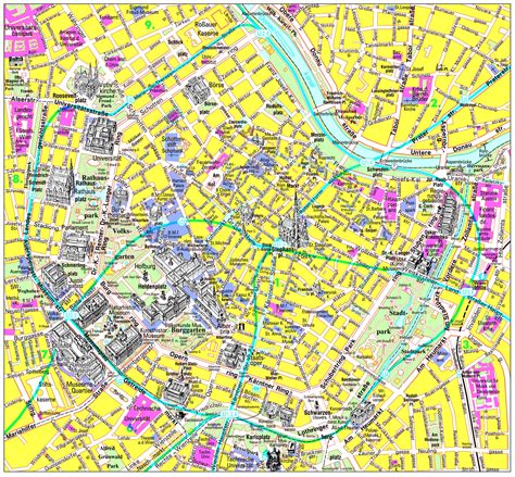 Detailed Tourist Map Of Vienna City Center Vienna