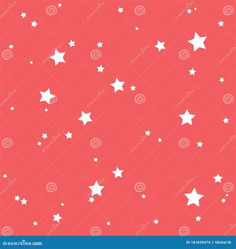 White Stars Background Pattern Seamless Stock Vector Illustration Of