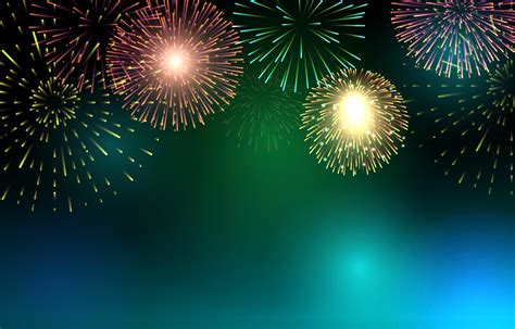 Happy New Year Fireworks Party Bright Night Sky Background 15841028