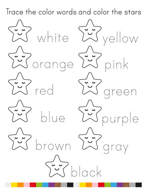 Premium Vector Trace And Color Worksheets Color Words Tracing And