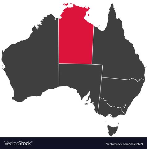 Map Of Australia Northern Territory Royalty Free Vector