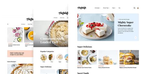 Food Recipes Website HTML Template Designs UI Kits Tastebite
