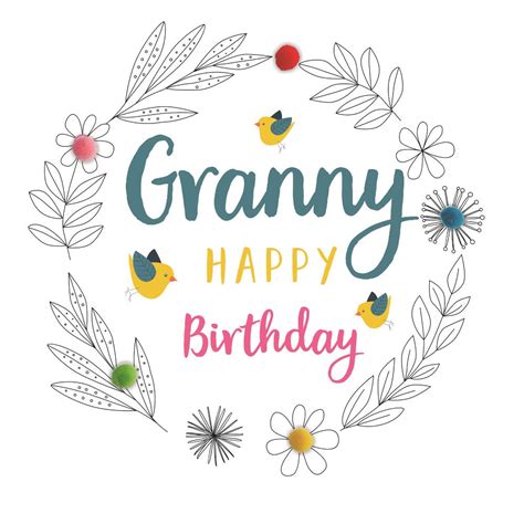 Pom Pom Granny Happy Birthday