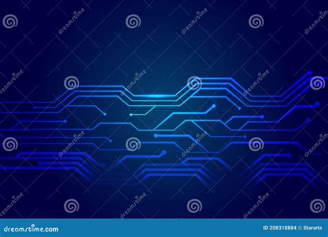 Technology Circuit Lines Diagram Futuristic Background Stock Vector