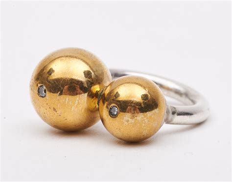 Sold Price Modern Gold Ball Ring February 6 0121 1000 Am Cst