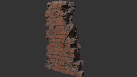 Broken Brick Wall Part 3d Model By Girogan Gior De8e765 Sketchfab