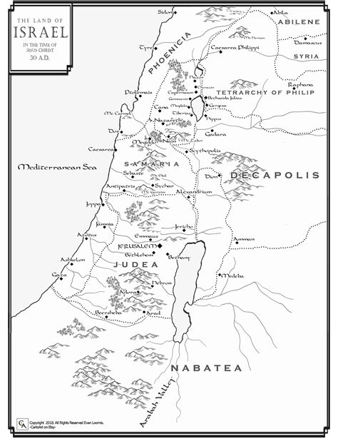 Printable Map Of Israel In Jesus Time