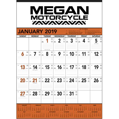 Custom Triumph Orange And Black Contractors Memo Calendars X11362