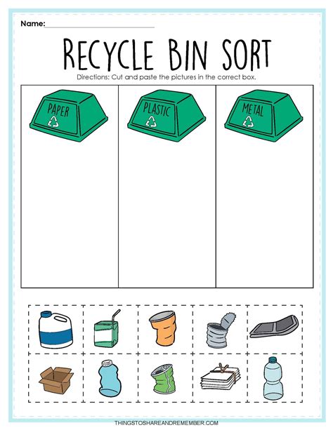 Free Recycling Printables For Preschoolers Printable Templates