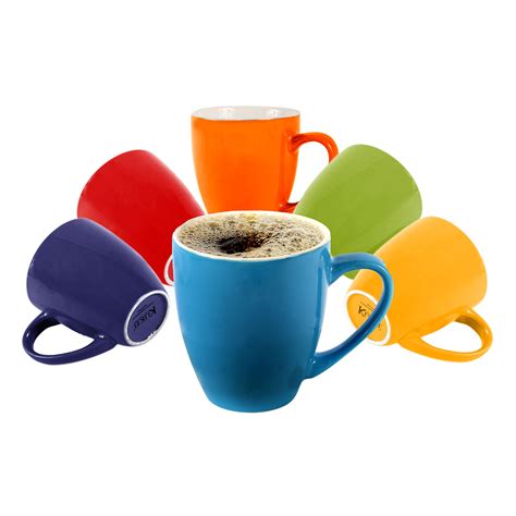 Or maybe you have more than one, perhaps an entire kitchen shelf devoted to favorite coffee mugs & tea cups, most of which are favorites. 6 Colored Coffee Mugs Set 16oz Flat Bottom Stoneware ...