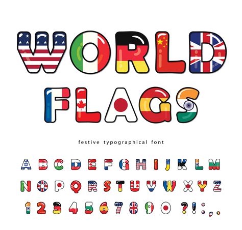 World Flags Cartoon Font 938471 Vector Art At Vecteezy