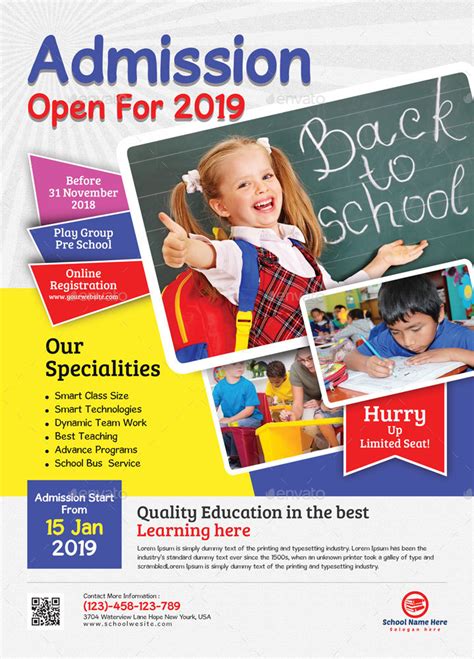 Kids School Admission Flyer Psd Template In 2021 Education Poster Images