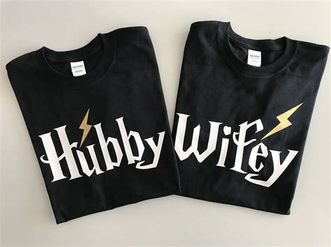 Hubby Wifey Matching Couple Harry Potter Shirt Hogwarts Matching