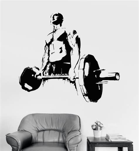 bodybuilder gym fitness coach sport muscles wall sticker vinyl decal mural art decor za00016