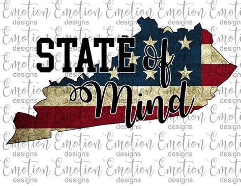 Kentucky State Of Mind Clip Art Png Usa Flag Instant Etsy