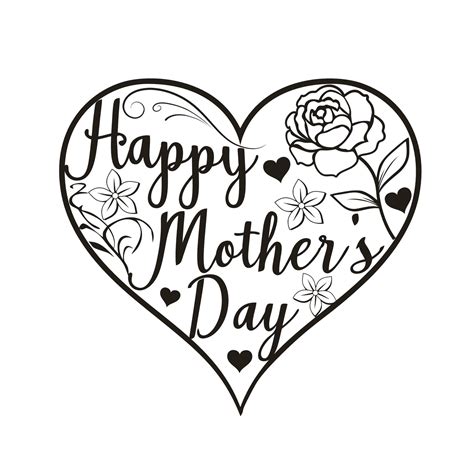 Happy Mothers Day Heart Svg Png  Instant Download For Silhouette