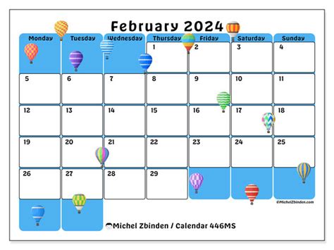 Calendar February 2024 446 Michel Zbinden En