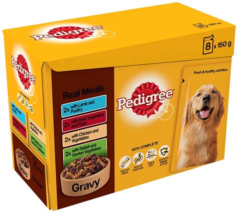Poultry meal (source of chicken), peas, poultry tallow (contains rosemary extract, antioxidants), tapioca, potato, sweet potato, gravy, vitamins. Pedigree Adult Pouches 🐶 Dog Food