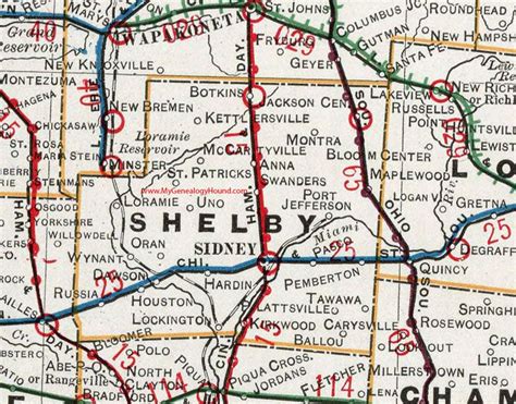 Shelby County Ohio 1901 Map Sidney Anna Russia Port Jefferson