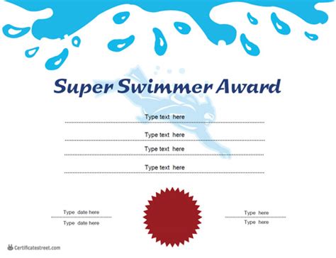 Swimming Certificate Template Free Best Professionally Designed Templates