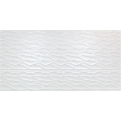 Ivy Hill Tile Ripple White Wavy 12 In X 36 In 10mm Matte Ceramic Wall