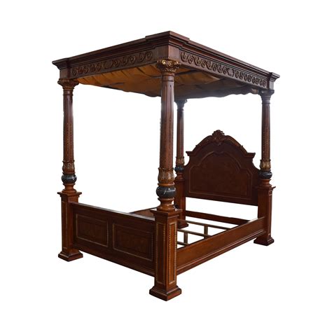 If you're down for feeling like you're on the occasional getaway, use a canopy bed instead. 75% OFF - Huffman Koos Huffman Koos Buckingham Carved Wood ...