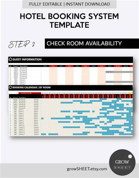 Hotel Booking System Template Hotel Reservation Spreadsheet Excel