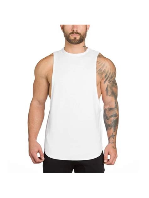 Bodybuilding Fitness Tank Tops Men Sleeveless Solid Color Gym Clothing
