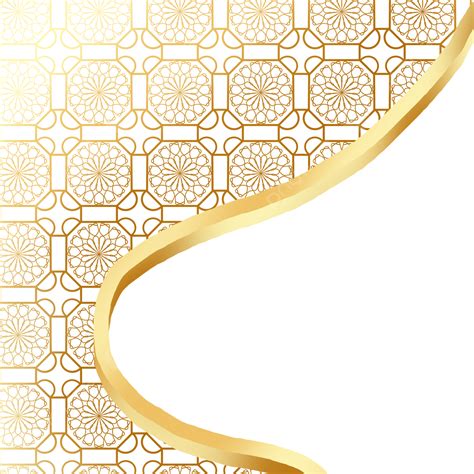 Golden Shiny Arabesque Frame Shiny Arabesque Islamic Png Transparent