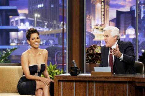 Halle Berry Stuns Jay Leno With Her Low Cut Dress