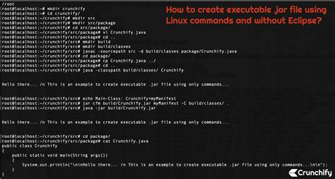 How To Create Executable Jar File Using Linux Commands And Without