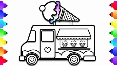 Ice cream truck coloring pages are a fun way for kids of all ages to develop creativity, focus, motor skills and color recognition. 28 Ice Cream Truck Coloring Page in 2020 | Truck coloring ...