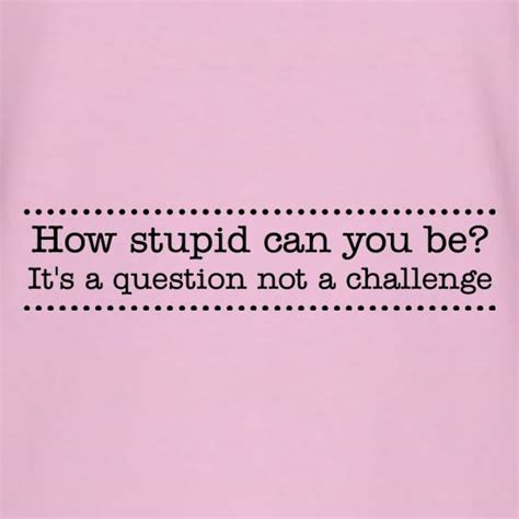 How Stupid Can You Be Its A Question Not A Challenge T Shirt By