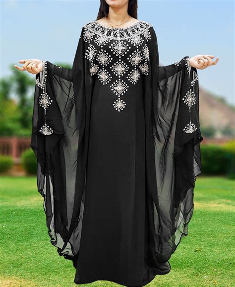 Long Sleeve Plus Size Beaded Moroccan Caftans African Dresses For Women