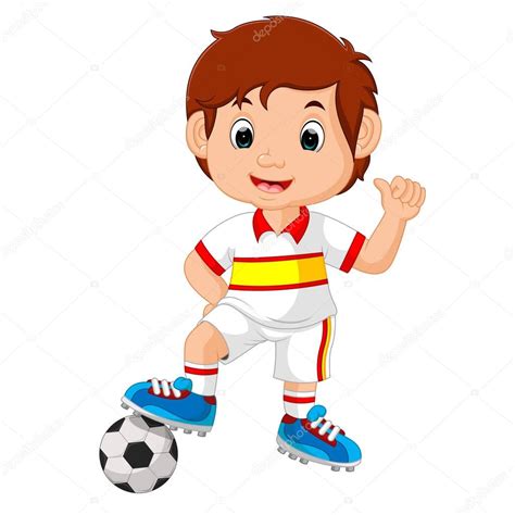 Dibujos Niño Jugando Futbol Dibujos Animados De Niño Jugando Al Fútbol — Vector De Stock