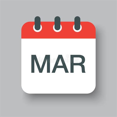 Vector Icon Day Calendar Winter Month March Stock Vector