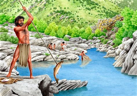 Marcos Oliveira Salmon Fishing In The Coa Valley Paleolithic